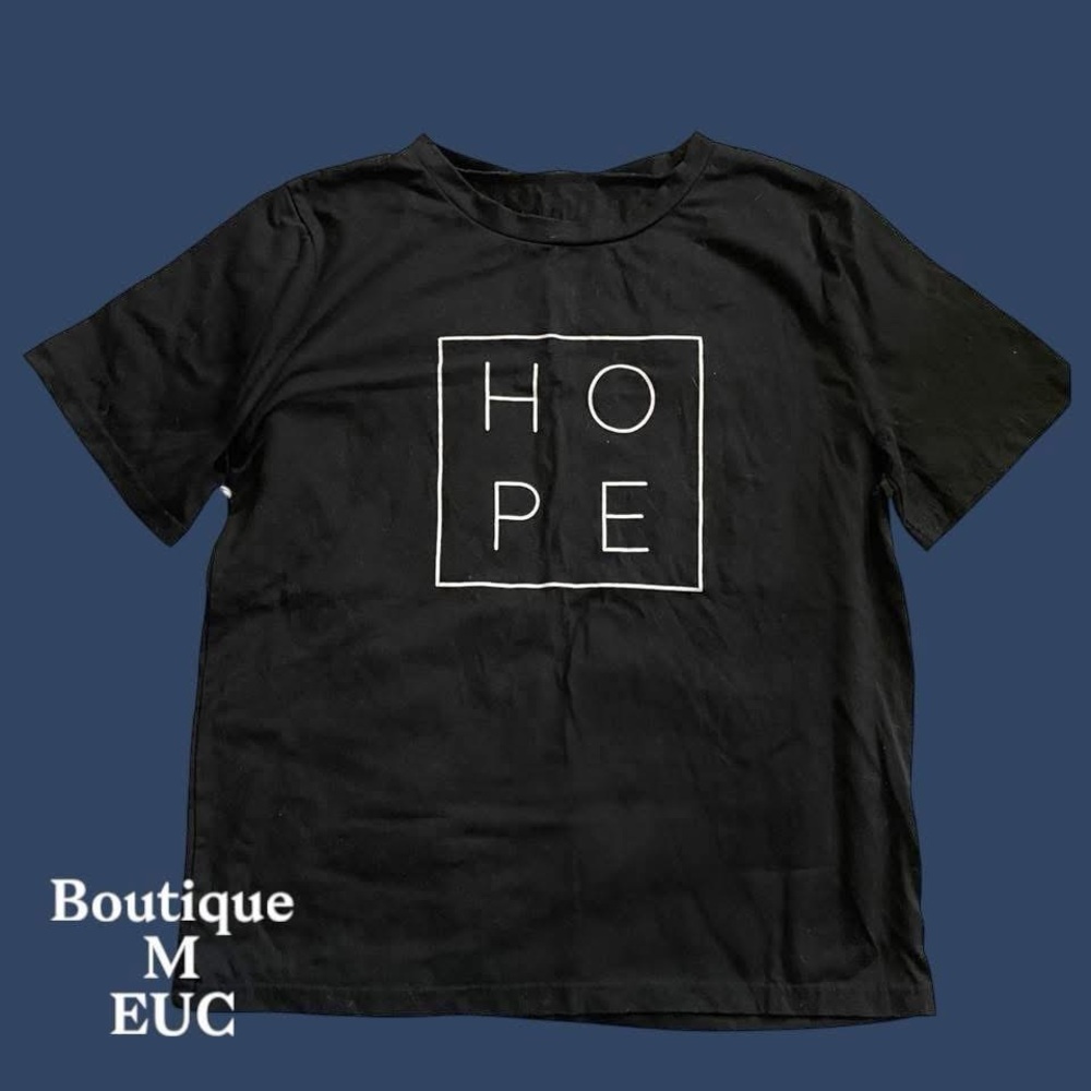 💙4/$28💙 Black  T-Shirt with HOPE Print